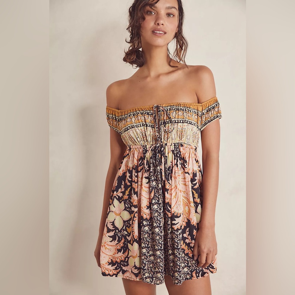 NEW Free People Bali Mariposa Slip Dress In Black Combo - Picture 2 of 15